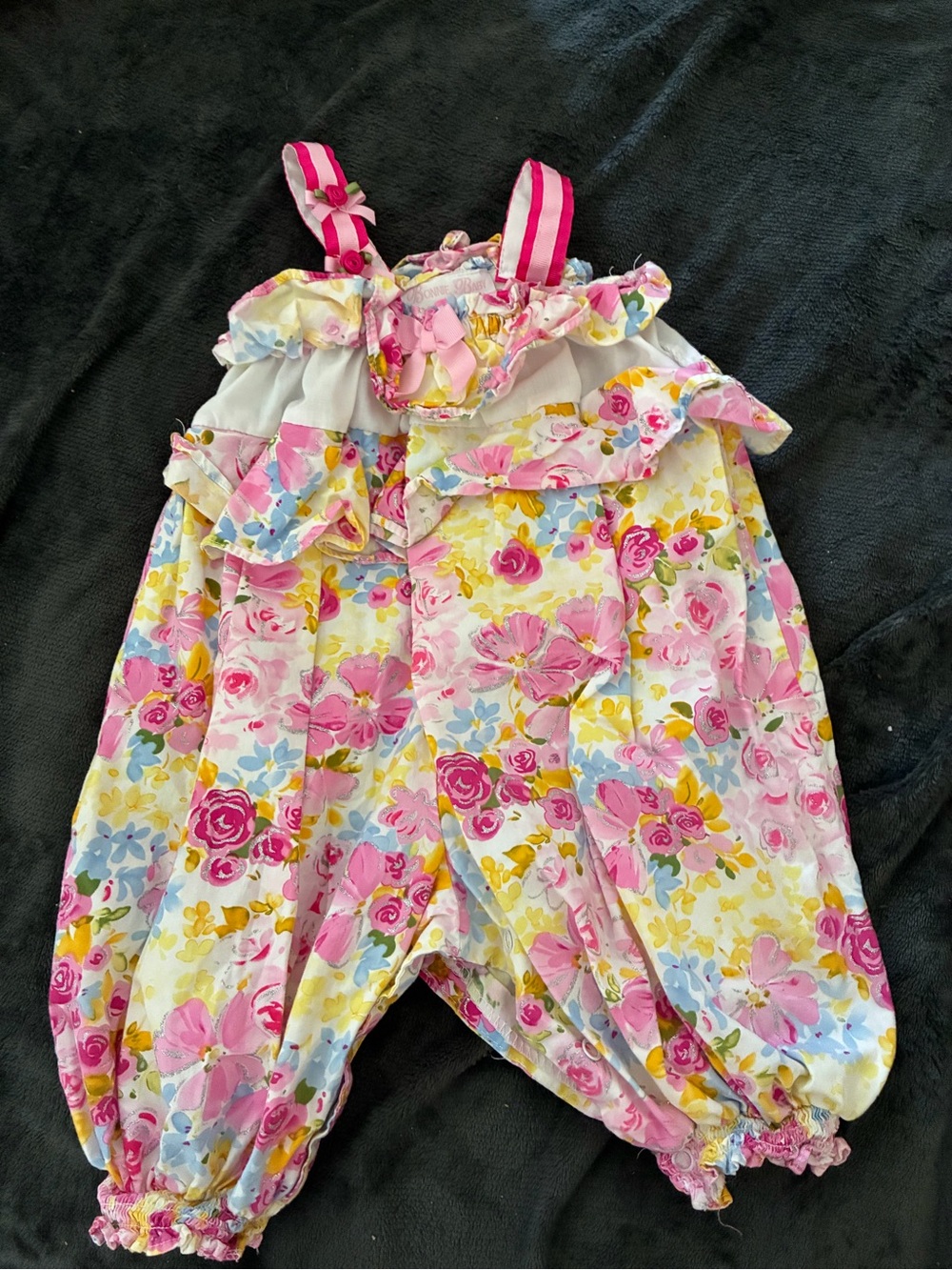 Rare Bonnie baby size 12 month floral romper